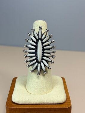 Southwestern White Buffalo Turquoise Sterling Silver Statement Ring